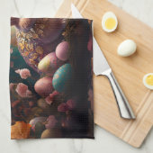 Happy Ostersonne mit Ostereiern Geschirrtuch (Viertel Falte)