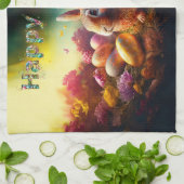 Happy Ostersonne mit Ostereiern Geschirrtuch (Gefaltet)