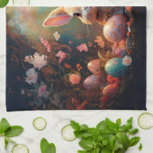 Happy Ostersonne mit Ostereiern Geschirrtuch (Gefaltet)