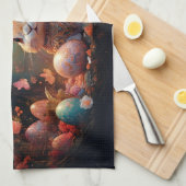 Happy Ostersonne mit Ostereiern Geschirrtuch (Viertel Falte)