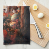 Happy Ostersonne mit Ostereiern Geschirrtuch (Viertel Falte)