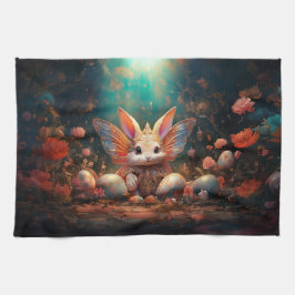 Happy Ostersonne mit Ostereiern Geschirrtuch