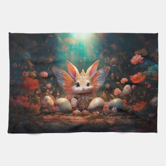 Happy Ostersonne mit Ostereiern Geschirrtuch (Horizontal)