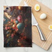 Happy Ostersonne mit Ostereiern Geschirrtuch (Viertel Falte)