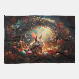 Happy Ostersonne mit Ostereiern Geschirrtuch