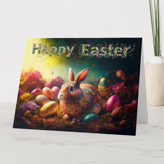Happy Ostersonne mit Ostereiern Karte (Vorderseite)
