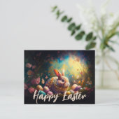 Happy Ostersonne mit Ostereiern Postkarte (Stehend Vorderseite)