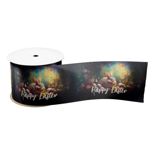 Happy Ostersonne mit Ostereiern Satinband (Spule)