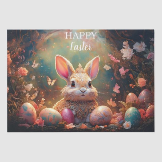 Happy Ostersonne mit Ostereiern Seidenpapier (Vorderseite)