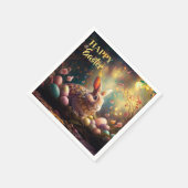 Happy Ostersonne mit Ostereiern Serviette (Ecke)