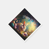 Happy Ostersonne mit Ostereiern Serviette (Ecke)