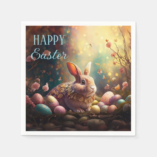 Happy Ostersonne mit Ostereiern Serviette (Vorderseite)