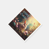 Happy Ostersonne mit Ostereiern Serviette (Ecke)