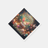 Happy Ostersonne mit Ostereiern Serviette (Ecke)