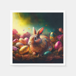 Happy Ostersonne mit Ostereiern Serviette