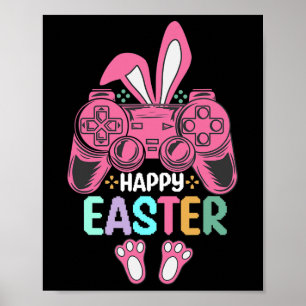 Happy Ostertag Bunny Egg Fun Boys Girls Kinder Spi Poster