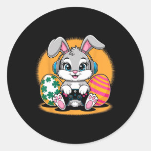 Happy Ostertag Bunny Egg Funny Boys Girls Kinder G Runder Aufkleber