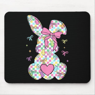 Happy Ostertag Bunny Rabbit mit Niedlichem Bow Coq Mousepad