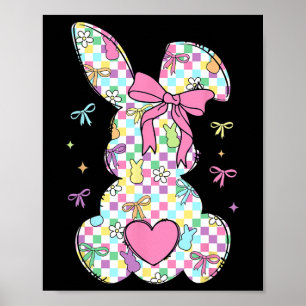 Happy Ostertag Bunny Rabbit mit Niedlichem Bow Coq Poster