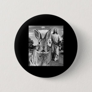 Happy Ostertag Bunny Selfie Christlich Ostermänner Button