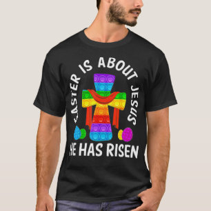 Happy Ostertag Cross Oster hat er Poppin Risen  T-Shirt