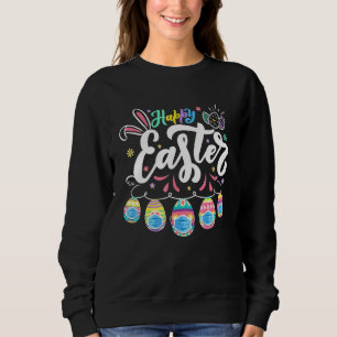 Happy Ostertag farbenfrohe Ei Gesicht Maske Jagd C Sweatshirt
