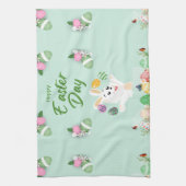 Happy Ostertag - Funny Bunny und Eggs Oster Geschirrtuch (Vertikal)