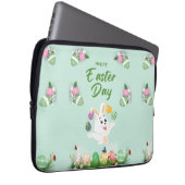 Happy Ostertag - Funny Bunny und Eggs Oster Laptopschutzhülle (Vorne Rechts)