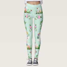 Happy Ostertag - Funny Bunny und Eggs Oster Leggings