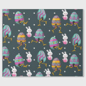 Happy Ostertag - Funny Bunny Wakes Pattern Geschenkpapier (Flach)