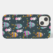 Happy Ostertag - Funny Bunny Wakes Pattern iPhone Hülle (Rückseite (Horizontal))