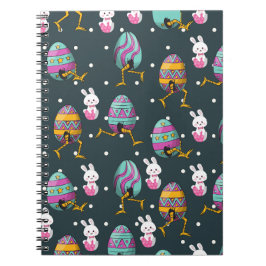 Happy Ostertag - Funny Bunny Wakes Pattern Notizblock