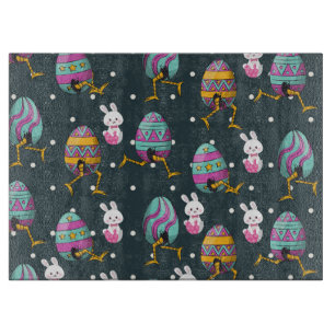 Happy Ostertag - Funny Bunny Wakes Pattern Schneidebrett