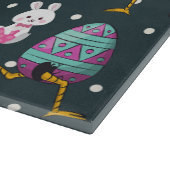 Happy Ostertag - Funny Bunny Wakes Pattern Schneidebrett (Ecke)