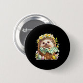 Happy Ostertag - Igel im Innern eines Waldes Button (Vorne & Hinten)