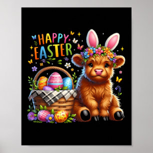 Happy Ostertag Kuh Niedlich Ostern Bunny Women Kin Poster