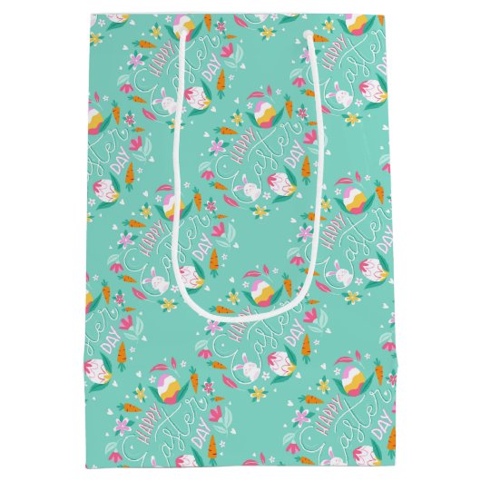 Happy Ostertag Mittlere Geschenktasche Mittlere Geschenktüte (Rückseite)