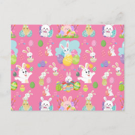 Happy Ostertag - Muster Sonne und Eier Feiertagspostkarte