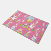 Happy Ostertag - Muster Sonne und Eier Fußmatte (Schrägansicht)