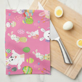 Happy Ostertag - Muster Sonne und Eier Geschirrtuch (Viertel Falte)