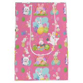 Happy Ostertag - Muster Sonne und Eier Mittlere Geschenktüte (Rückseite)