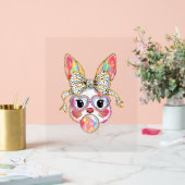 Happy Ostertag Niedlich Bunny Rabbit Coquette Bow  Acrylschild (Hochzeit)