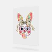 Happy Ostertag Niedlich Bunny Rabbit Coquette Bow  Acrylschild (Winkel)
