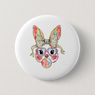 Happy Ostertag Niedlich Bunny Rabbit Coquette Bow Button