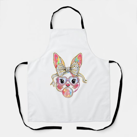 Happy Ostertag Niedlich Bunny Rabbit Coquette Bow  Schürze (Vorderseite)