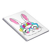 Happy Ostertag Niedlich Bunny Rabbit Face Gefärbte Notizblock (Rechte Seite)