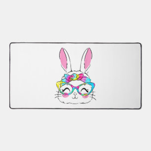 Happy Ostertag Niedlich Bunny Rabbit Face Gefärbte Schreibtischunterlage
