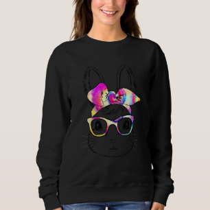 Happy Ostertag Niedlich Bunny Rabbit Face Gefärbte Sweatshirt