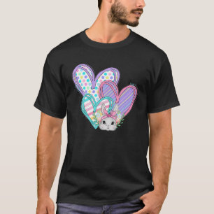 Happy Ostertag Niedlich Bunny Rabbit Hearts Oster T-Shirt