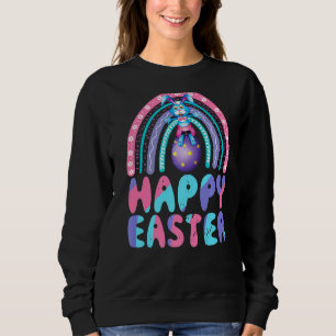 Happy Ostertag Niedlich Bunny Rabbit Rainbow Women Sweatshirt